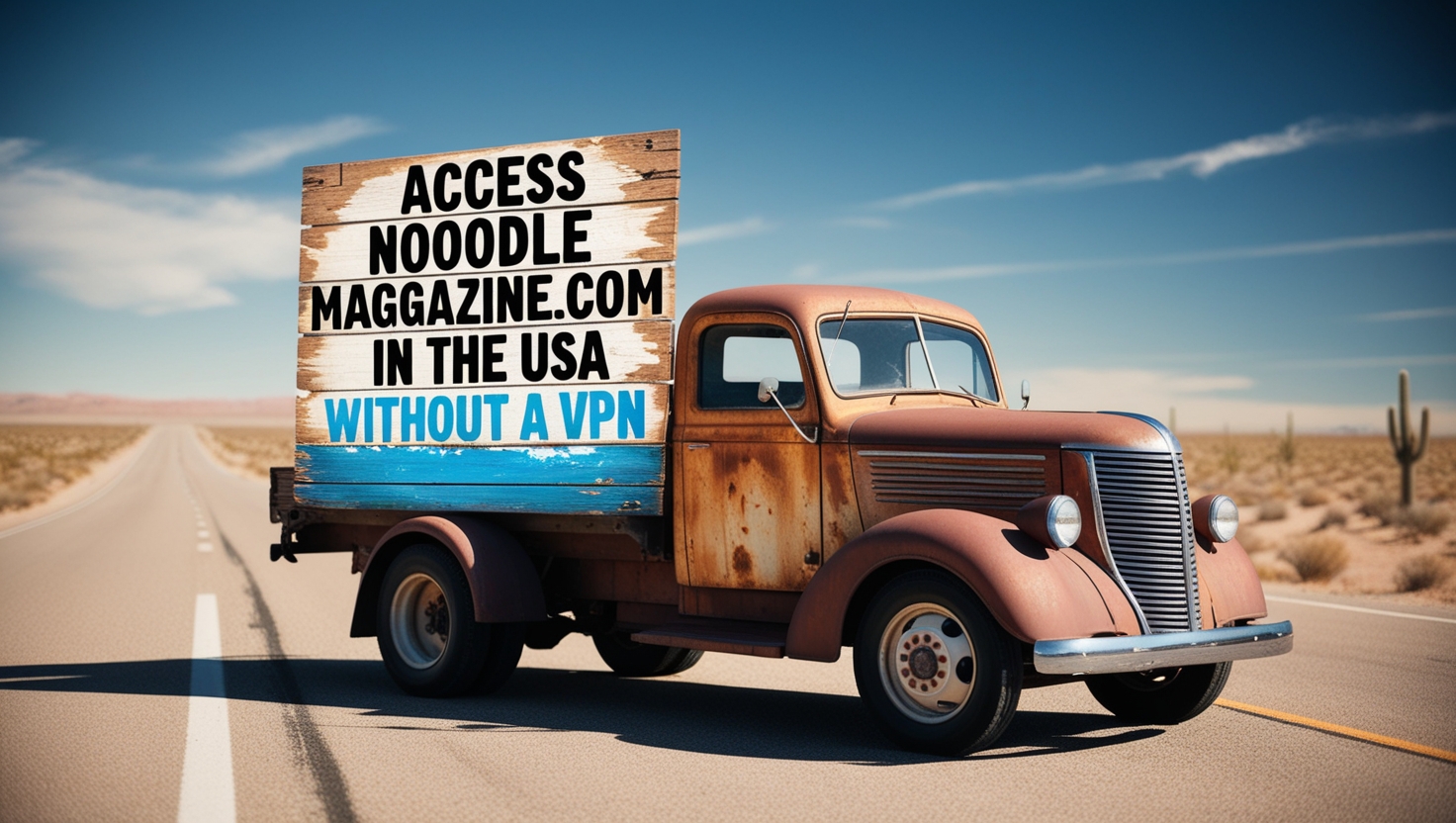 noodlemagazine.com Old truck on a winding road symbolizing alternative ways to access NoodleMagazine.com in the USA